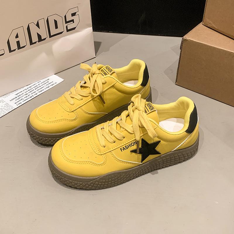 

Star board shoes women s 2025 autumn new American platform shoes niche students sports and leisure white shoes 40 жёлтый