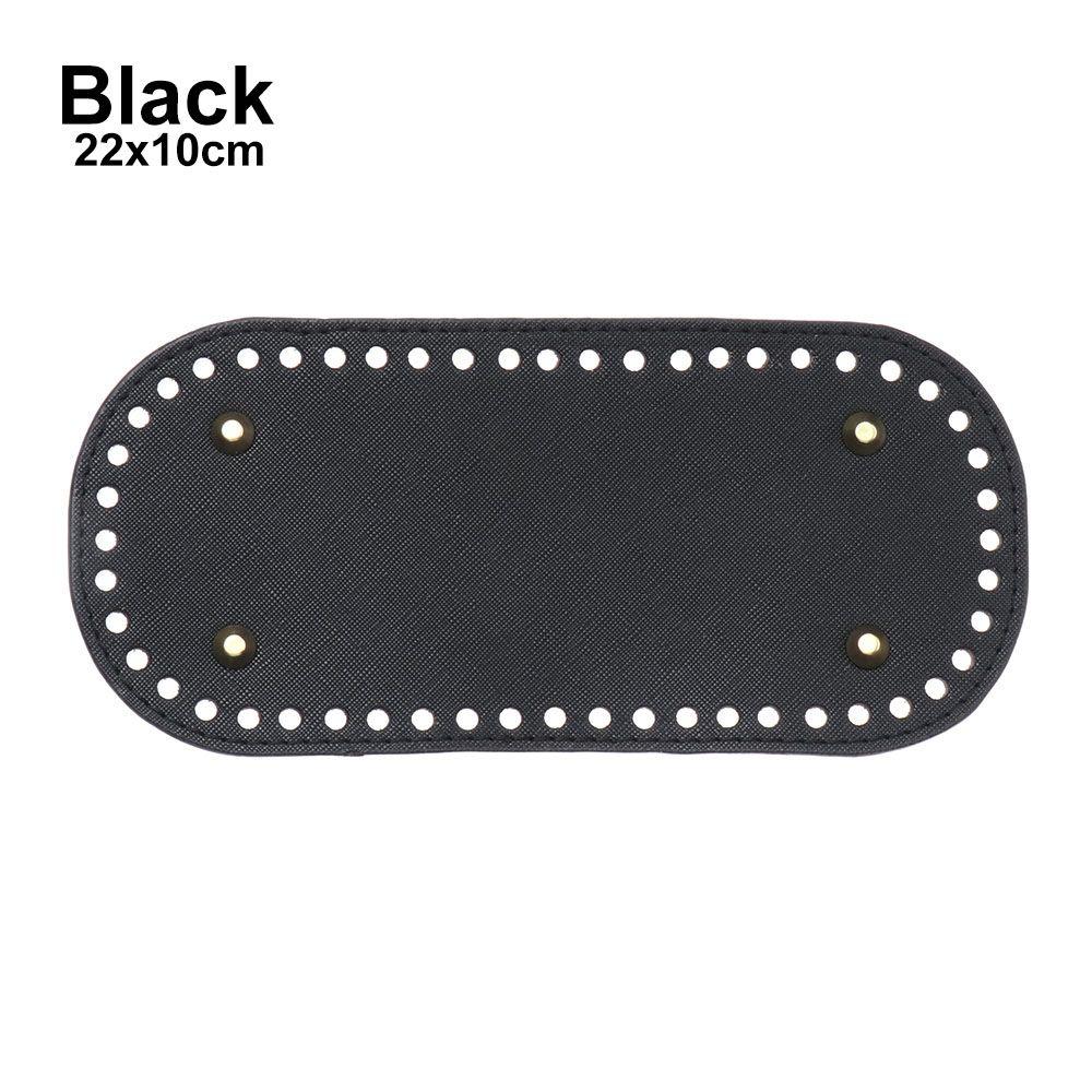 PU Leather Bag Accessories Long Bottom for Knitted Bag Handmade Bottom With 52 Holes DIY Crochet Bag Bottom