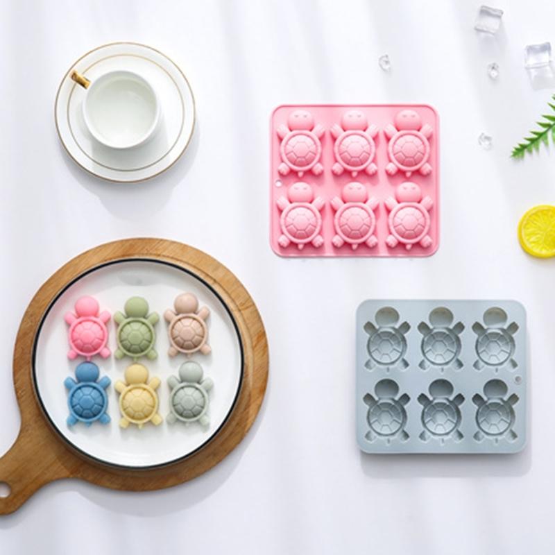 6 håligheter Stor sköldpadda Moussetårtsform Livsmedelskvalitet Silikon Chokladdessert Bakform Familjesammankomst Bakverk