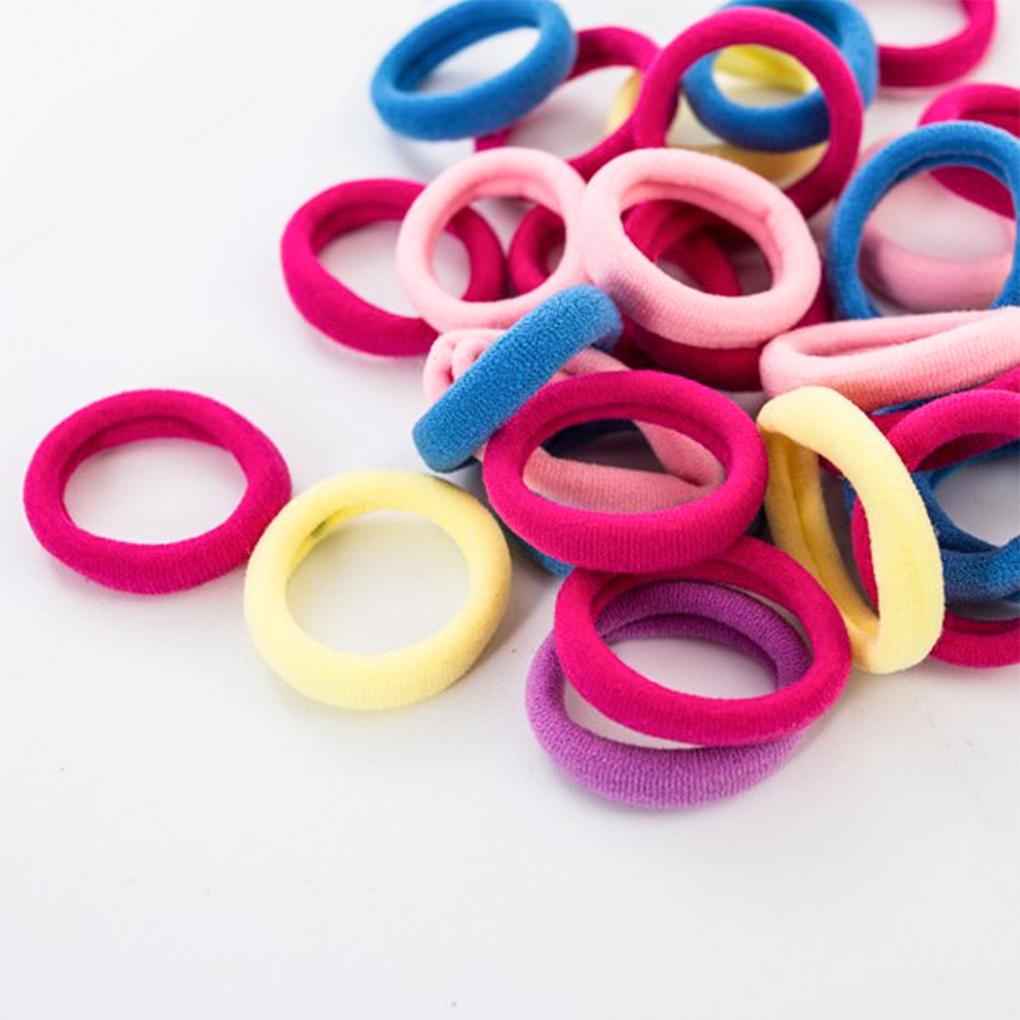 100Pcs Hair Ties Cute Elastic No Crease No Damage Tiny Hair Bands Ponytail Holder Colorful Hair Accessories
