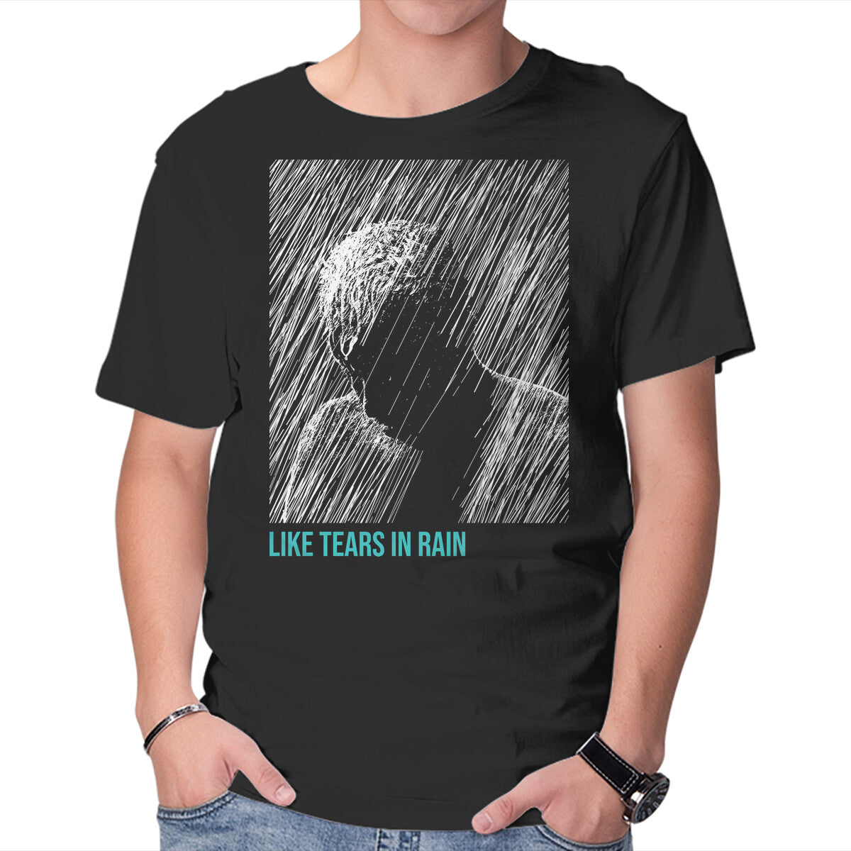 Unisex Crew Neck T-Shirt Like Tears In Rain Graphic Short Sleeve Casual Tee XXXXL