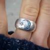 Elegant Sun & Moon Zircon Inlaid Women's Fashion Ring