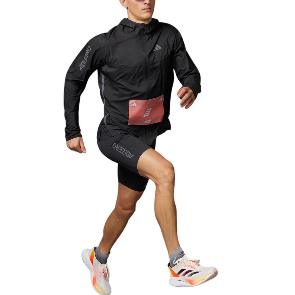 Adidas Adizero Running Lightweight Jacket With Letter Logo Print Men Jacket Black IT2527