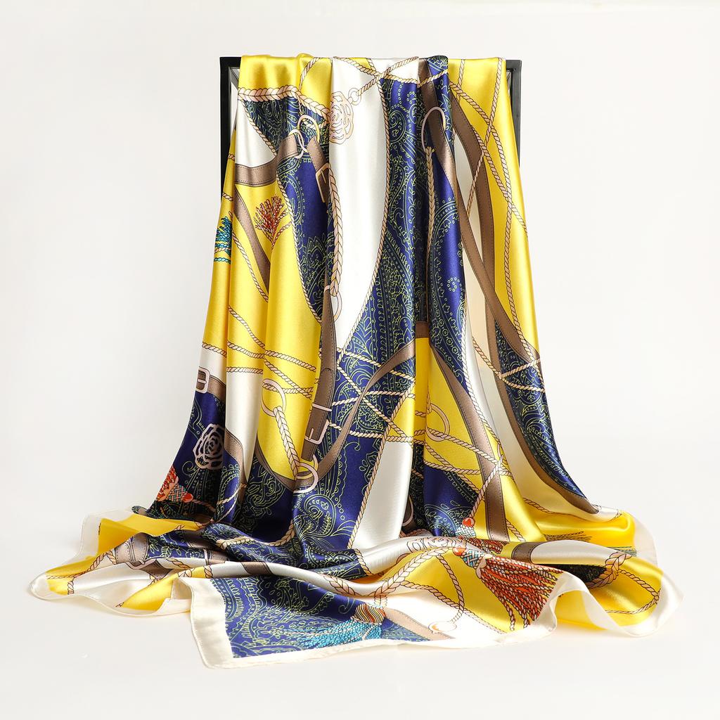 Women Silk Square Scarf Lady Bandana Head Wrap Shawl Satin Foulard Female Large Hijab Neckerchief Scarves Pashmina 2021 Headband