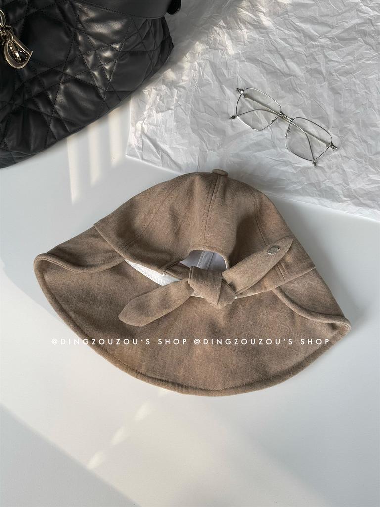 Breathable Cotton And Linen Sunscreen Fisherman'S Hat Children'S Summer Versatile Sun Hat Bow Shows Washbasin Hat Tide