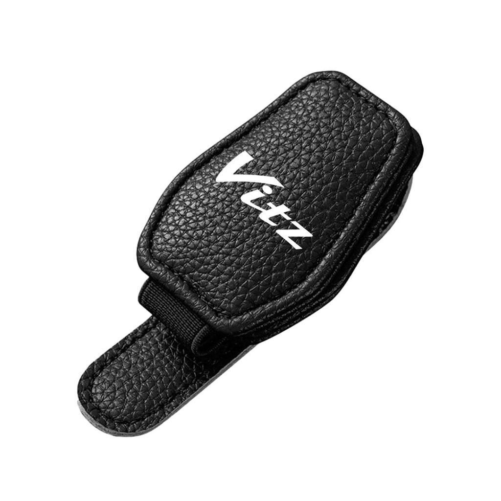 Car Sunglasses Holder with Vitz Compatible with Vitz 10 90 and 130 Series GR Easy Eyeglass Safe Leather Car Eyeglasses Car Set with Logo, Series,