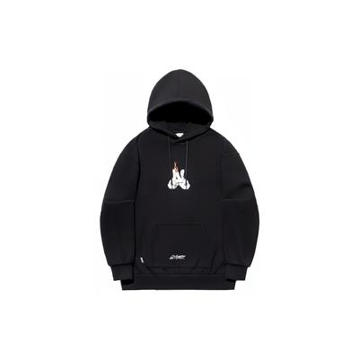 Li Ning X OG Slick Cartoon Anime Flame Hoodie Unisex Hoodies Black AWDT725-1