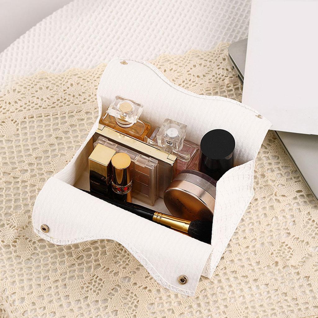 Faux Leather Tissue Box Cover, Elegant Rectangular Napkin Holder for Nightstand, Dresser, Home