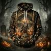 Men's Casual Hoodie Long Sleeve Sweatshirt with Halloween Graphic Print for Fall