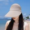 Summer Lightweight Wide Brim Sun Hat Polyester Fabric Women Sunshade Uv Defense