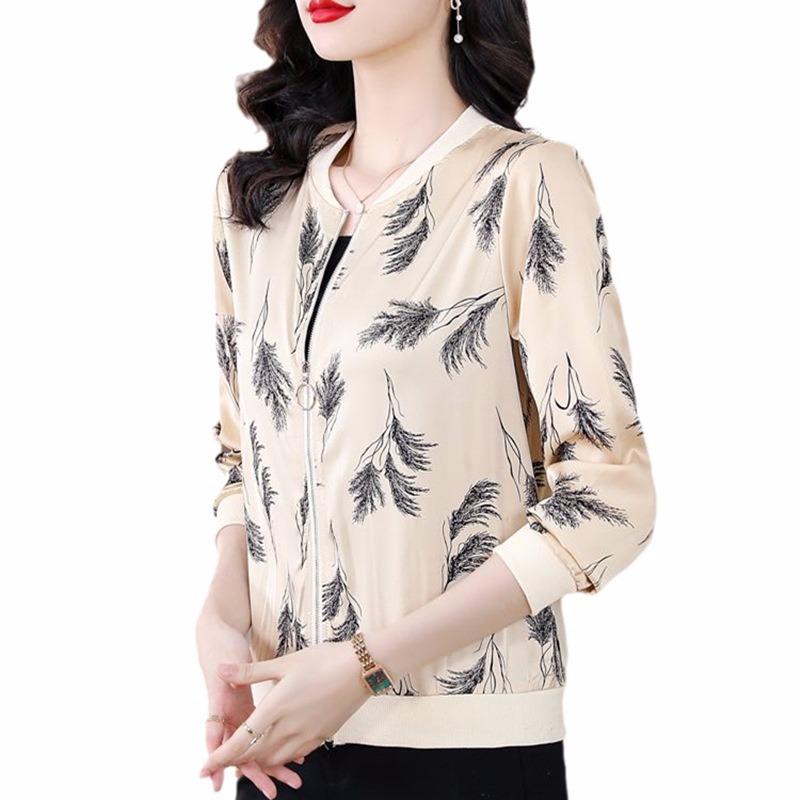 Women's Knitted Chiffon Sun Protection Jacket - Stylish Long Sleeve Plus Size Baseball Outerwear for Summer