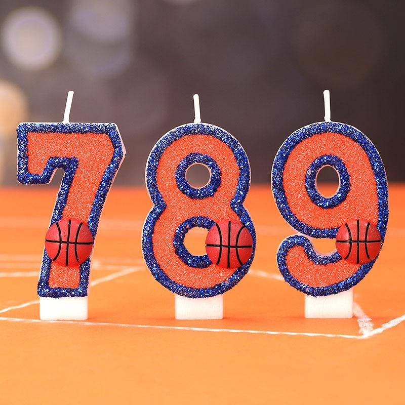 Vitality Basketball 0-9 Free Matching Combination Digital Candles Birthday candles are perfect for high-end baking cake decorati