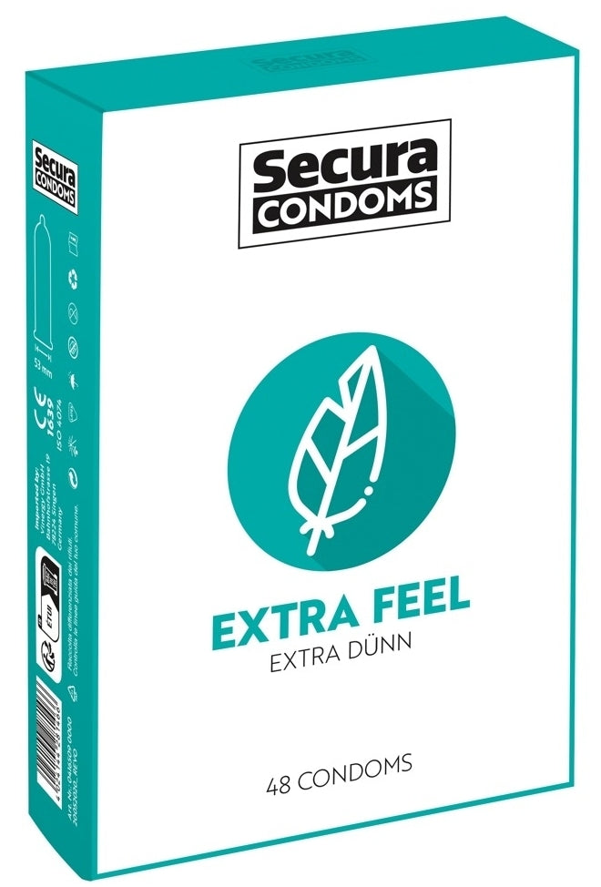 Préservatifs fins en latex Extra Feel x48 - Secura Condoms - Préservatifs Ultra Fins