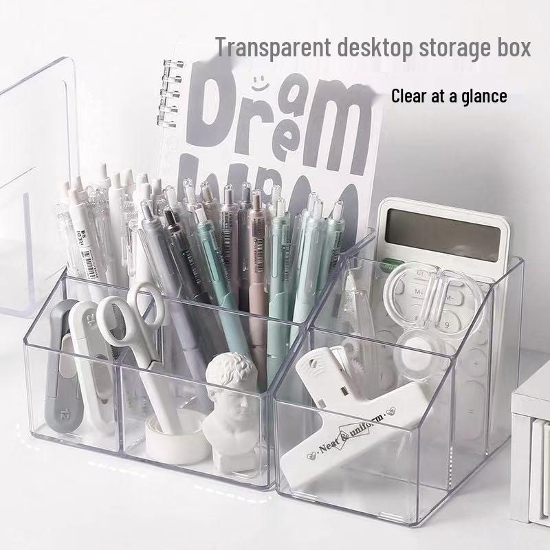 Acrylic Desktop Pen Holder and Stationery Organizer Box