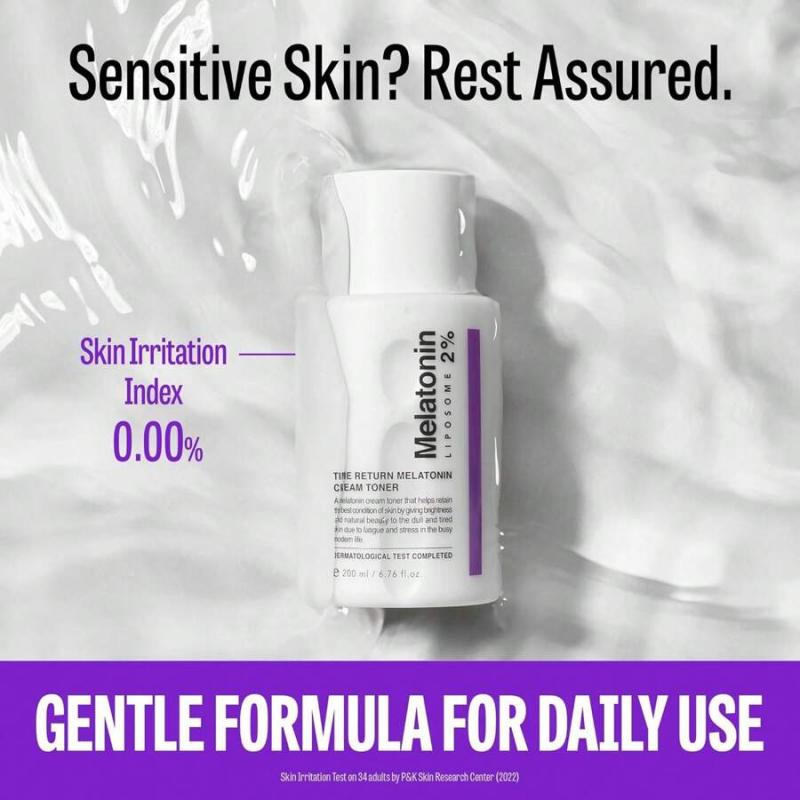 Maxclinic Time Return Melatonin Creme Toner 200ML | Feuchtigkeitsspendender Gesichtstoner für empfindliche Haut