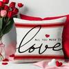 Valentine's Day Pillowcase Linen Print Love Love Home Sofa Cushion Cover Bedroom Bedside Backrest Cover