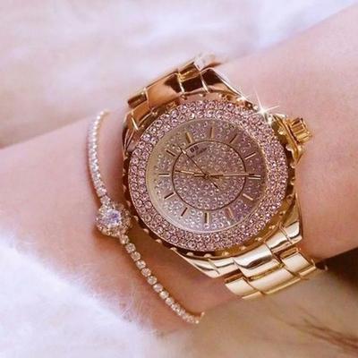 Round Nau Crystal Bold Plain Chain Watch for Women (49888618)