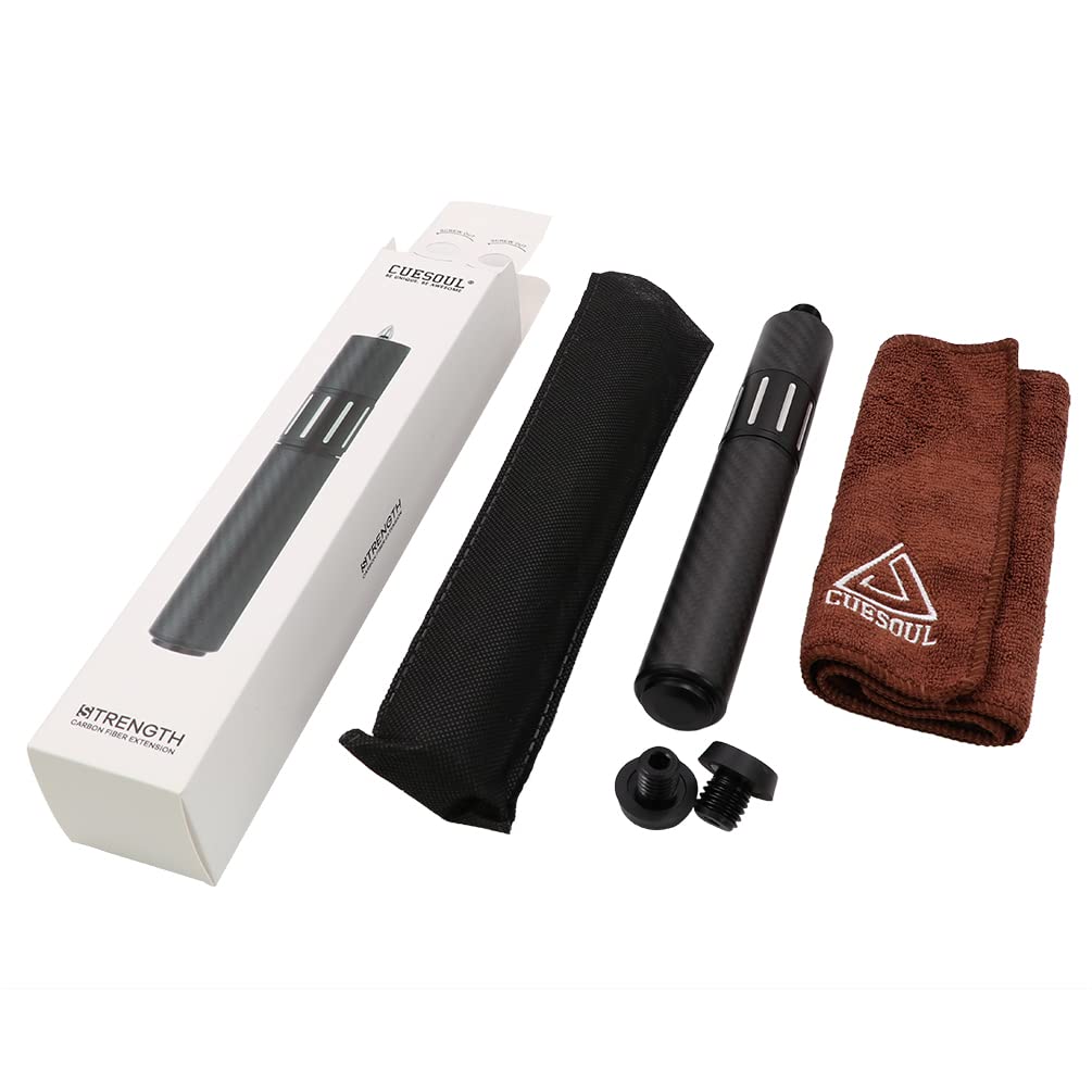 

CUESOUL Телескопический удлинитель для бильярдного кия из углеволокна + 3 фитинга для бампера (CS-WW090-10)