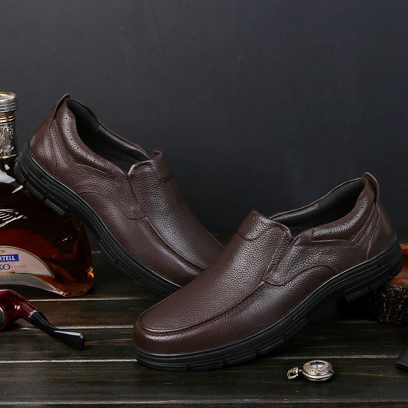 Newest High Quality Men'S Shoes 100% Genuine Leather Casual Shoes Men Luxury Dad Slip On Shoes Cow Leather Loafers Plus Size 36-46
