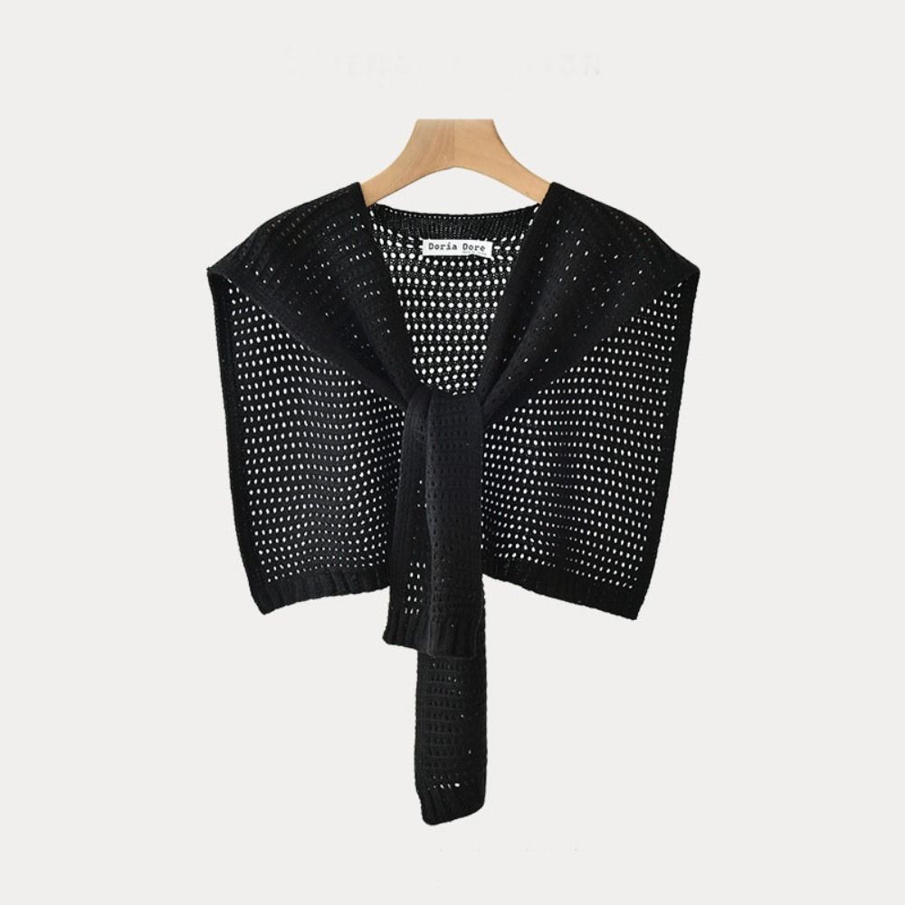 

Сохраняющая тепло вязаная шаль с кружевными завязками, шерстяная шаль, новый съемный воротник, унисекс 3