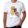 Dog on Cooler with Flag TShirt Plus Size Comfort Fit Tee