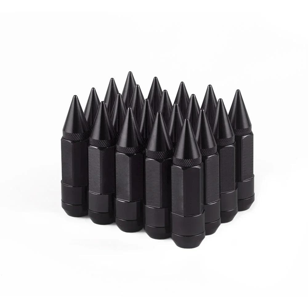 20PCS Universal Car Racing Lug Nuts - Extended Spike Tuner Nut Fit for M12x1.25/M12x1.5 Wheels Rims Aluminum Alloy M12x1.25 чёрный