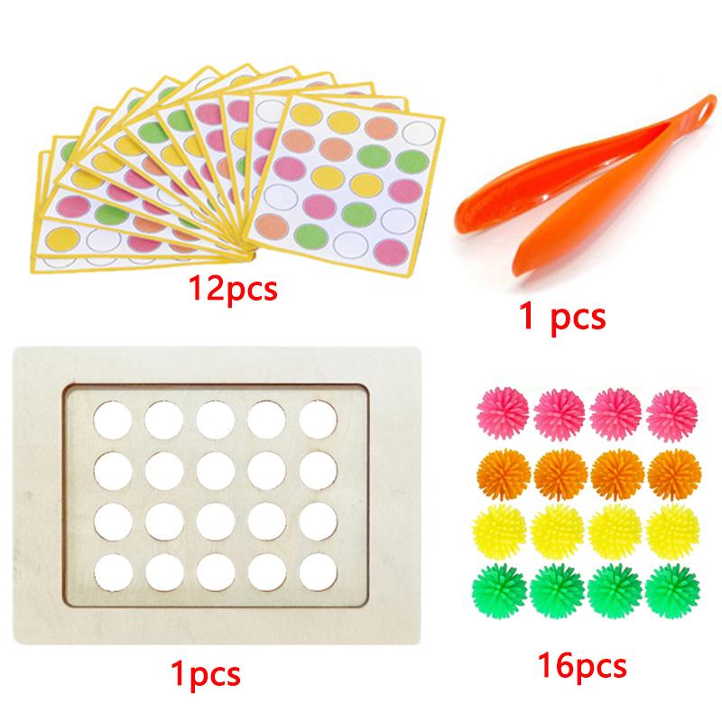 Montessori Early Education Children's Fine Movement Toys Rainbow TPR Soft Ball Color Sorting Math Counting Toddlers Board Game