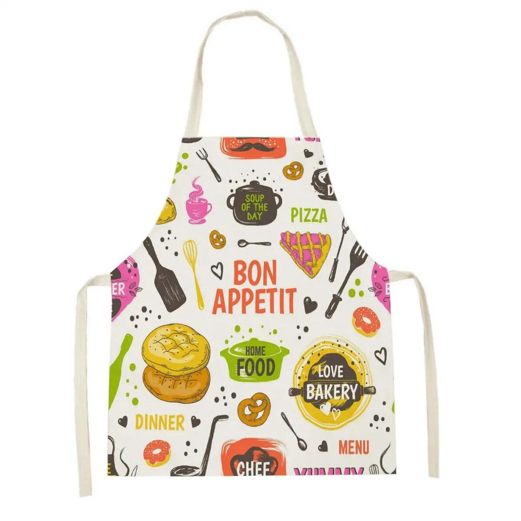 Avocado Burger Pattern Apron Cotton Linen Ladies Home Cooking Cleaning Barbecue Apron Restaurant Sleeveless Apron