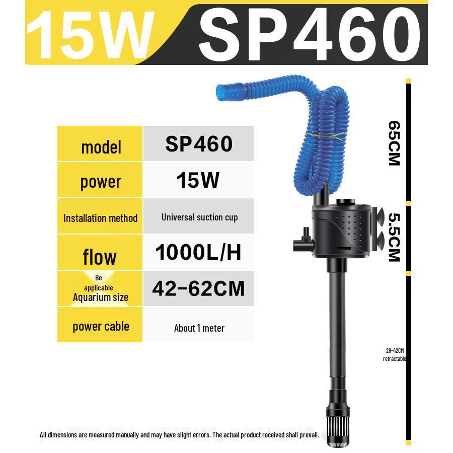 Silent Aquarium Pump: 3-in-1 Filter, Circulation, and Oxygenation for Small Tanks