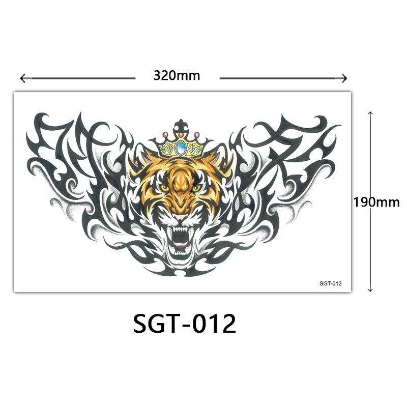 Flower Chest Tattoo Sticker, Chest Tattoo Sticker, Color Half Nail Large Picture Tattoo Sticker