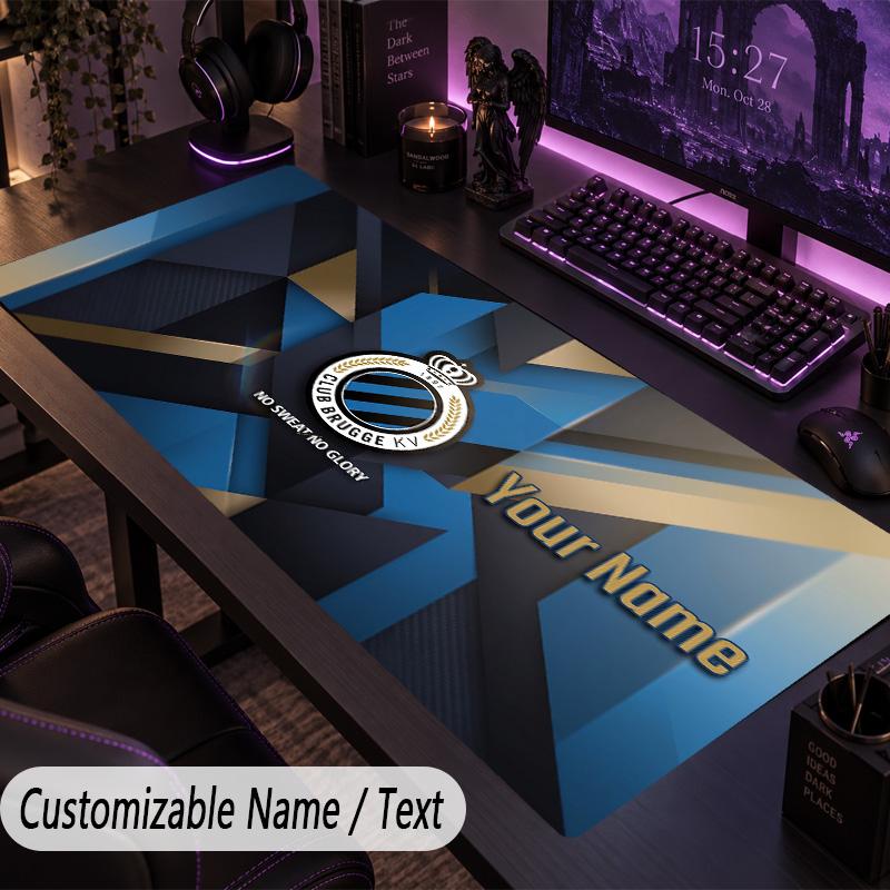 Custom Text Big Mousepad, Extended Desk Pad For Laptop Work GameClub Brugge FC