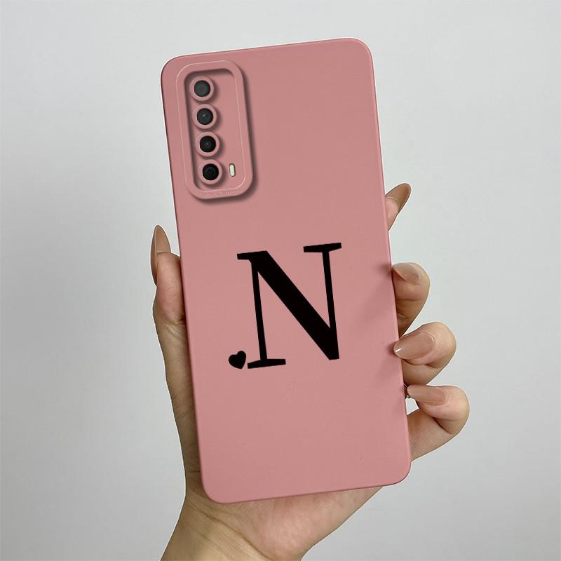 For Huawei Y7a Case Huawei P Smart 2021 Phone Case PPA-LX1 Luxury Letters Square ShockProof Soft TPU Silicone Back Cover Fundas