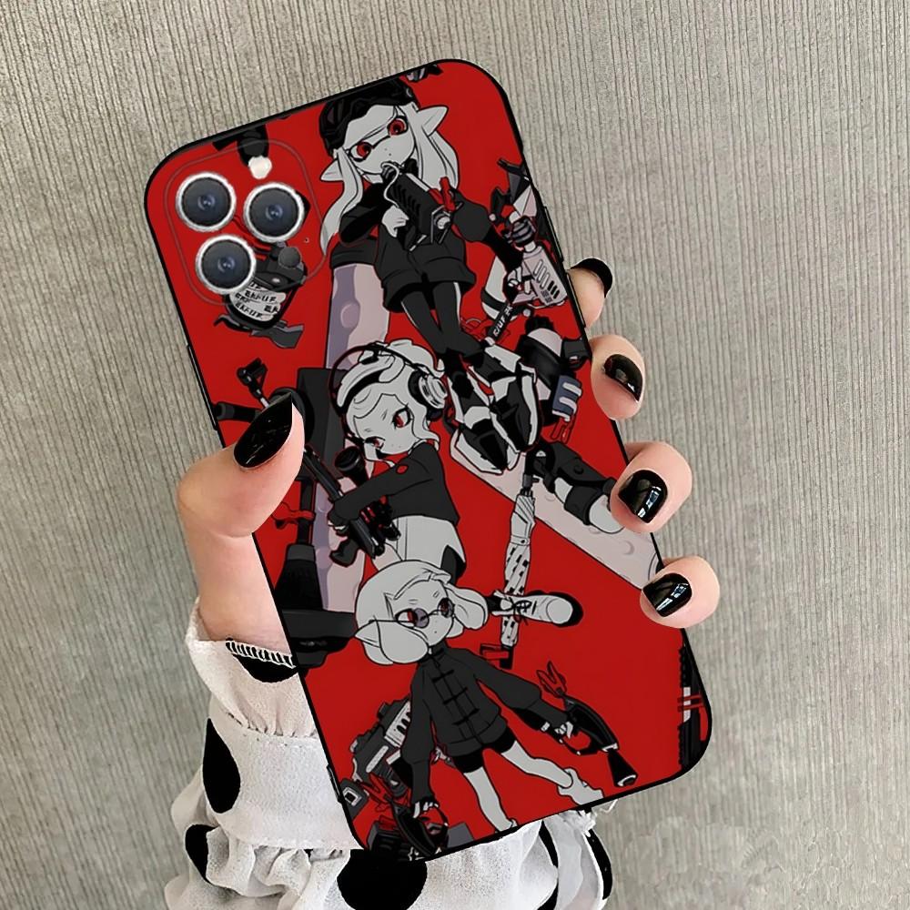 Game S-Splatoon 2 3 Phone Case For iPhone 15,14,13,12,11,Plus,Pro Max,XS,X,XR,SE,Mini,8,7 Soft Silicone Black Cover