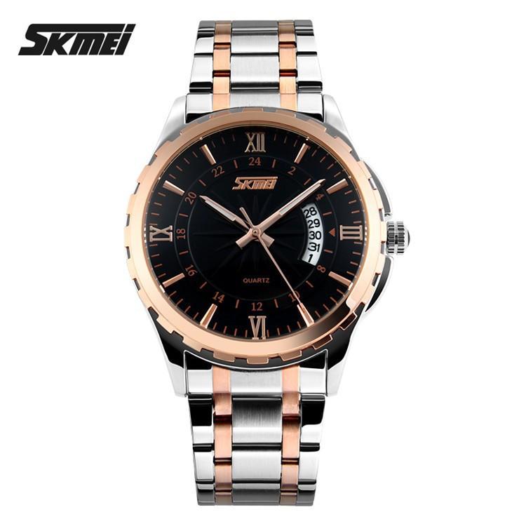 Retro Steel Belt Large Dial Business Minimalist Mechanical Wind Calendar Quartz Watch Casual Watch Men