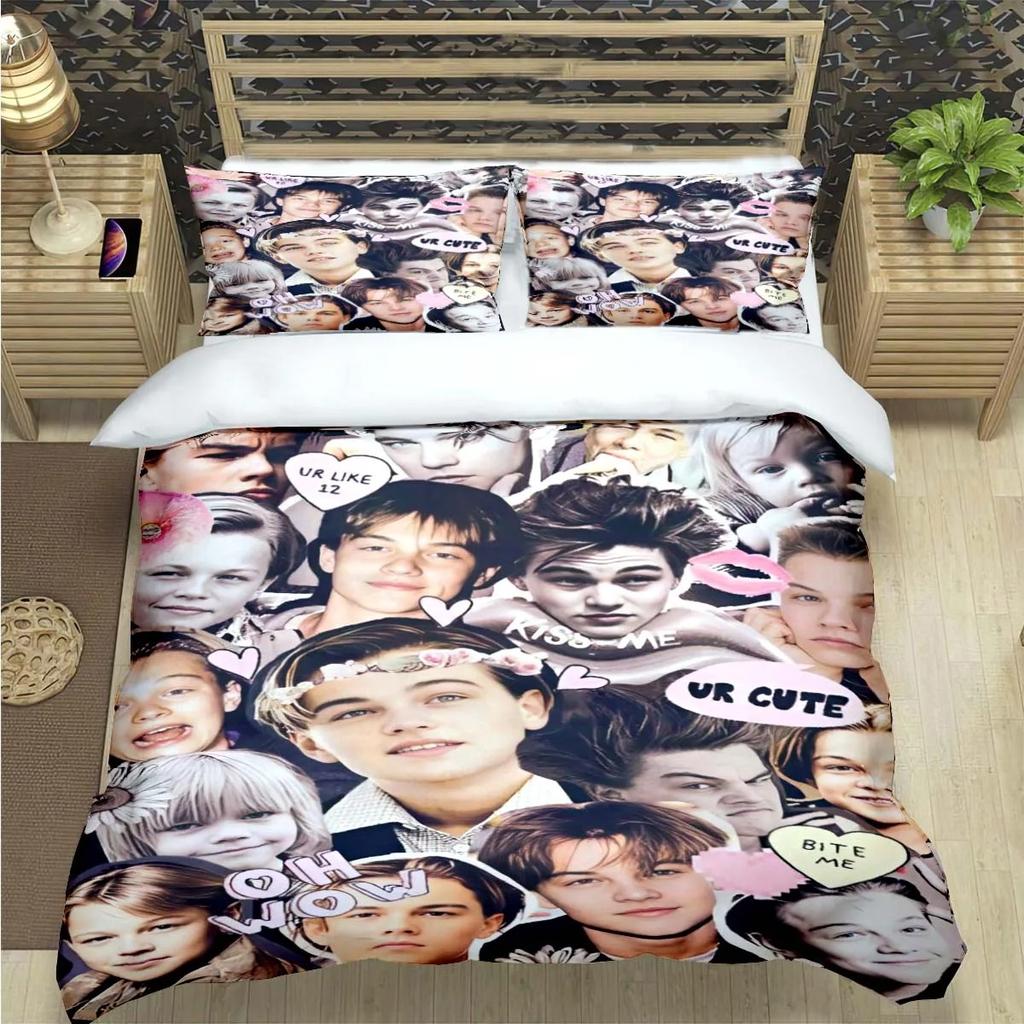 Comforter Famous Actor L-Leonardo Dicaprio Print Bedding Sets Bed Supplies Set Bed Comforter Set Bedding Set Luxury Gift