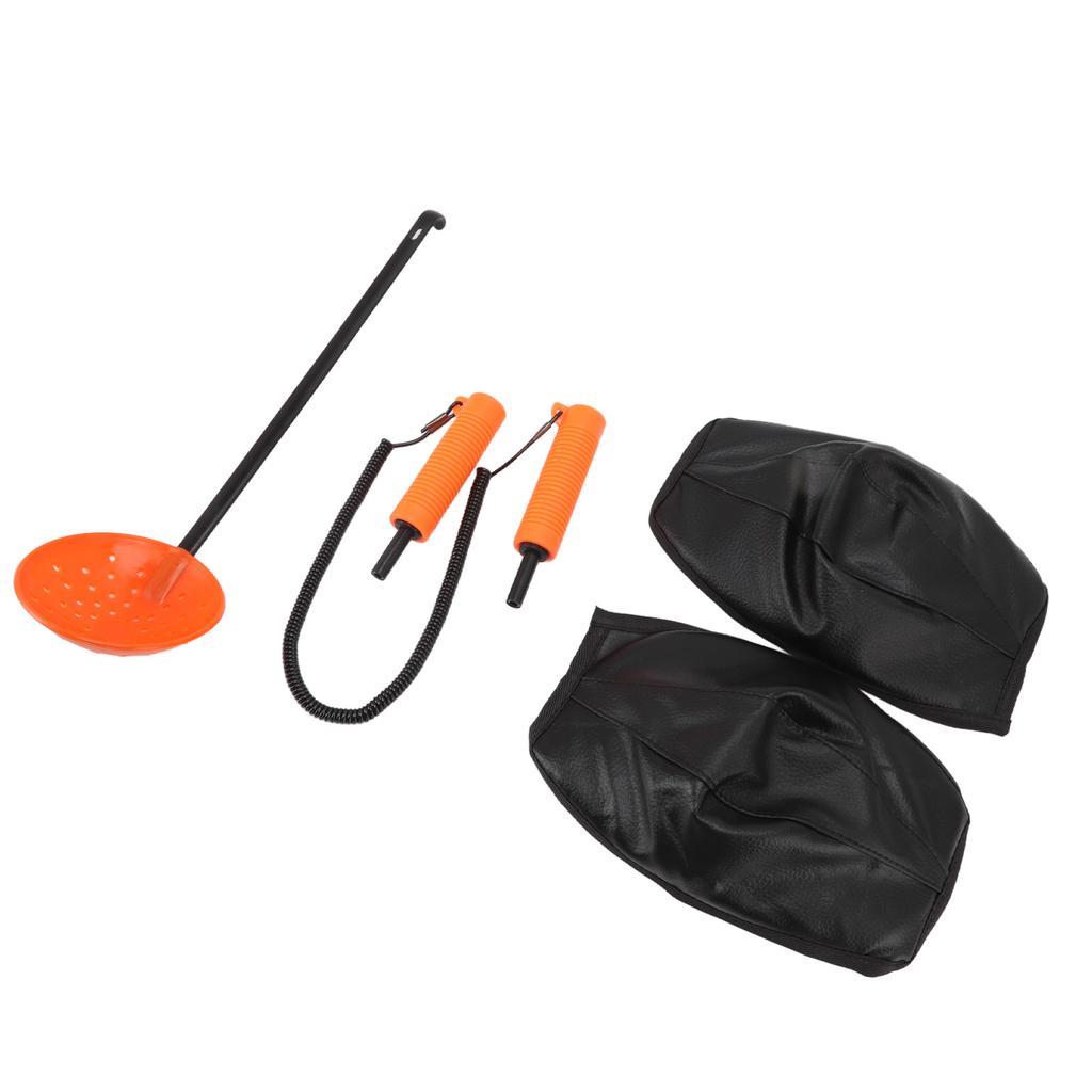 Retractable Ice Awls Ice Fishing Safety Picks Spoon Knee Pads Kit Winter Fishing Equipment