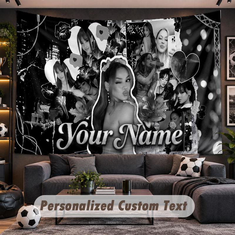 Wall Hanging Tapestry Custom NameAyliva Pattern Personalized Printed Fabric Wall Decor