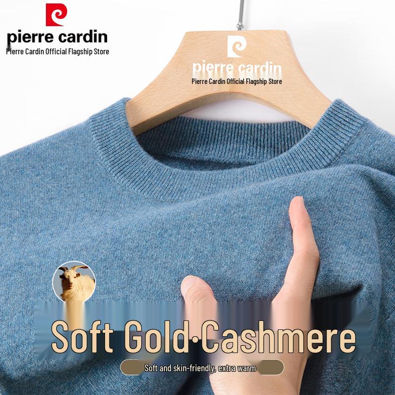 Pánský svetr s kulatým výstřihem z čistého kašmíru Pierre Cardin