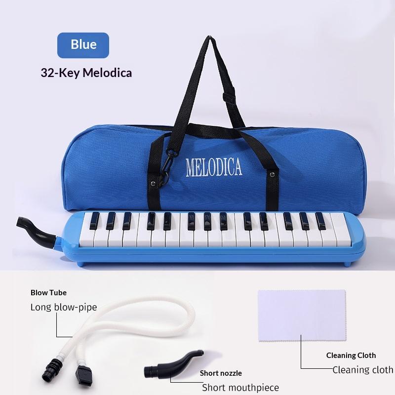 32 Keys Melodica With Melodica Bag Pianica Mouthpiece Harmonica Mouth Organ Beginner Musical Instrument Kid Gifts синий