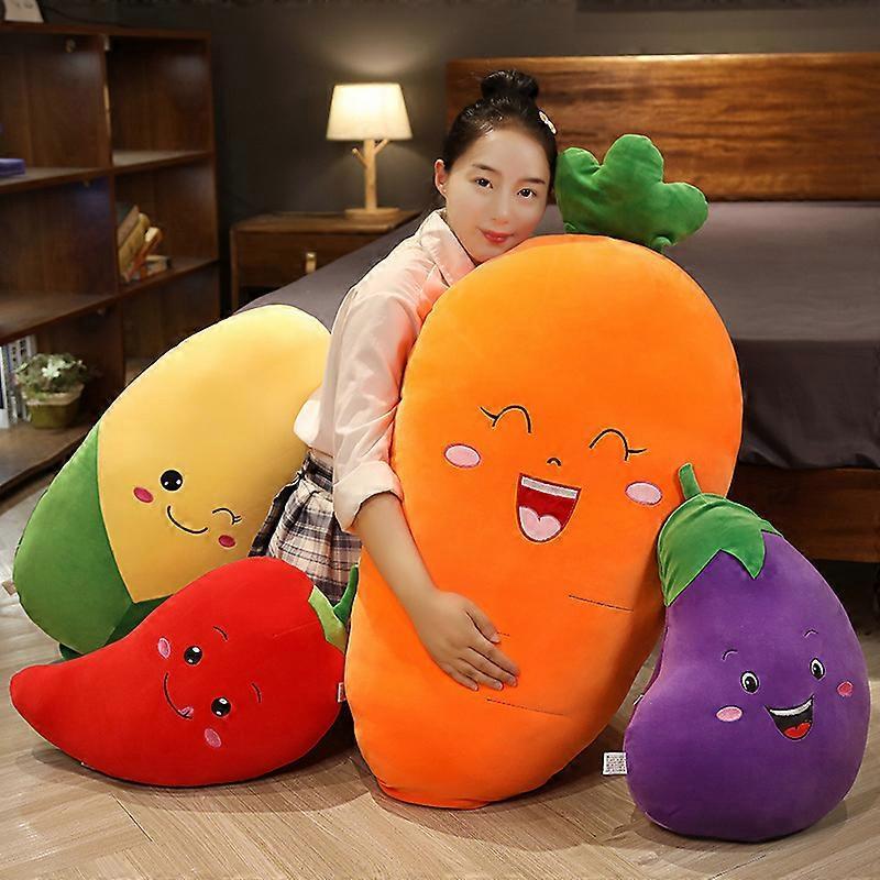 30/50cm Soft Cartoon Eggplant Corn Chili Carrot Plush Toys Stuffed Cushion Pillow Creative Plush Toy Doll