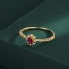 Wykwintny złoty inkrustowany czerwony pierścionek z cyrkonią S925 srebrny pierścionek dla kobiet Fashion Party biżuteria biżuteria ze srebra wysokiej próby elegancki ślubny pierścionek dla panny młodej