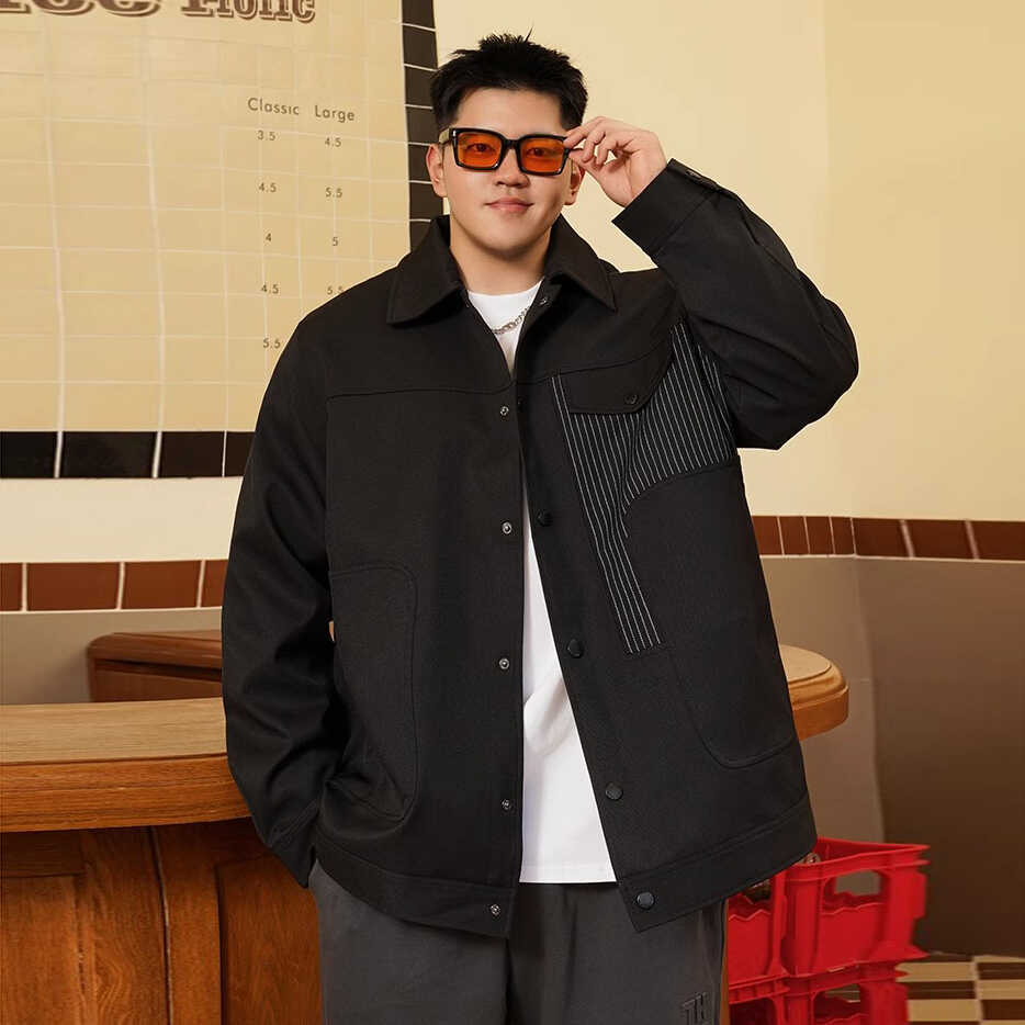 Handsome large size men's soft high-quality fabric windproof jacket fashionable versatile casual sports lightweight jacket