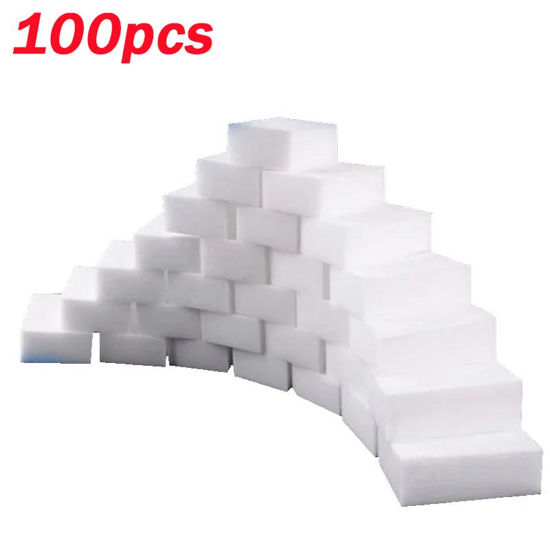 100ks/Lot Kouzelná houbička Guma Bílá Melaminová houbička na mytí nádobí Kuchyň Koupelna Kancelář Čistič Čisticí nástroje 100*60*20mm