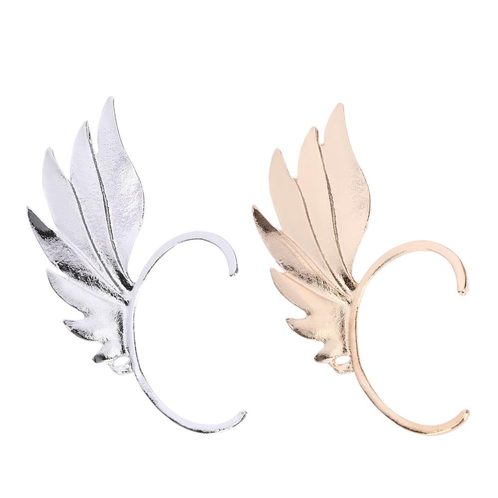 1PCS Gothic Punk Men Women Wing Shape Ear Cuff Clip Stud Earring Vintage Jewelry