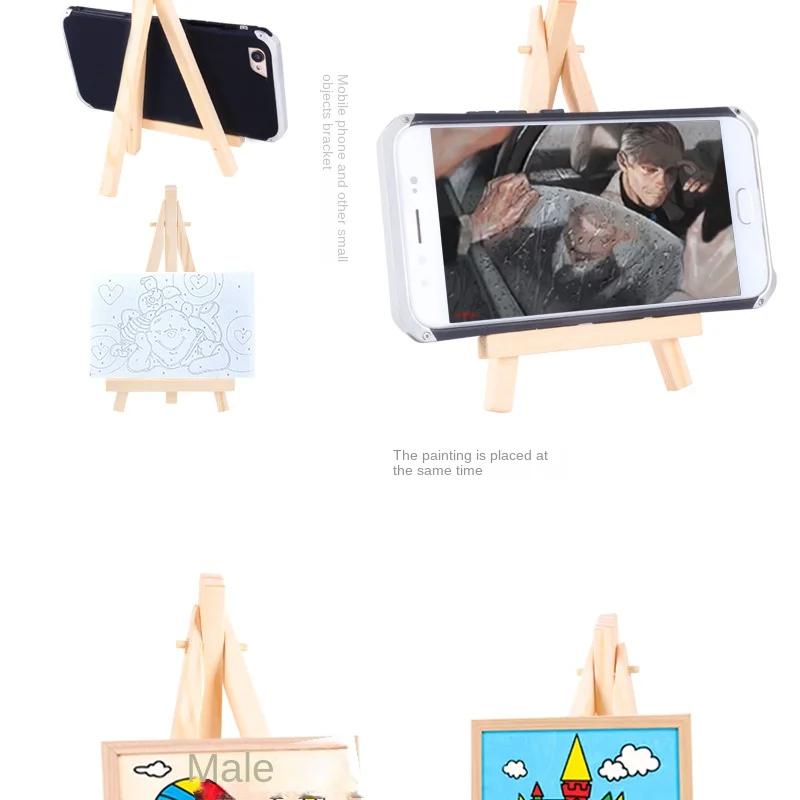 1/5pcs Natural Wood Mini Easel Frame Tripod Display Meeting Wedding Table Name Card Stand Display Holder Children Painting Craft