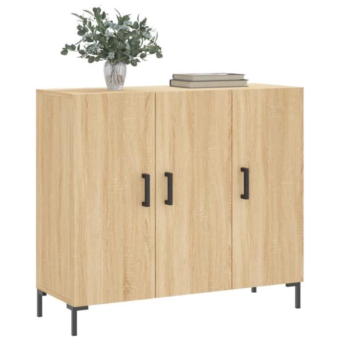 VidaXL Buffet chêne sonoma 90x34x80 cm bois d'ingénierie 828111