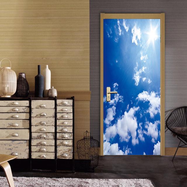 Spray Pattern DIY Door Wall Stickers Home Decor Living Room Children Room Porch Removable Waterproof Self-adhesive Wall Paster