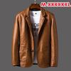 Spring and Autumn Men's Slim Thin Section Lapel Suit Fashion Casual Leather Jacket
