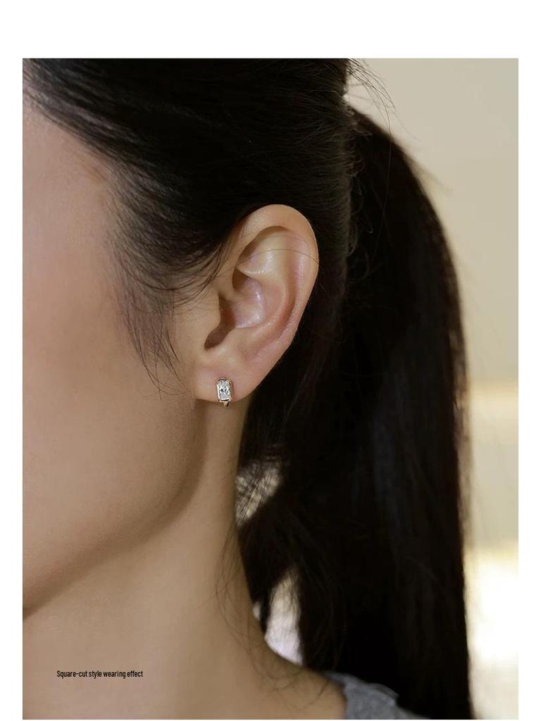 Orecchini a goccia in Argento Sterling S925 con Zircone Quadrato - Gioielli per Orecchie Trendy di Lusso Leggero 2026 per Donne