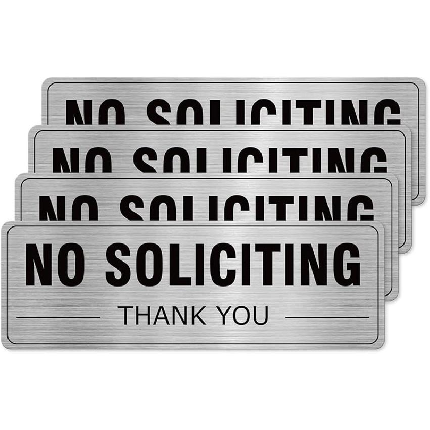 24 Hour Video Surveillance Sign Aluminum Silver 9 x 3 Inches Self-Adhesive Waterproof Metal Door Wall Sign for Business Restaurants 4 Pack